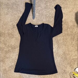 Navy Long Sleeve Top